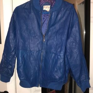 Blue Nordstrom town square leather jacket